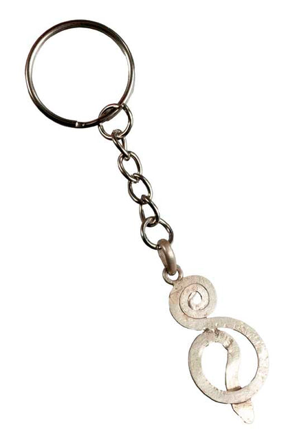 Pendentif Serpent Enroulé – Bijou de Sac en Métal Argenté du Népal