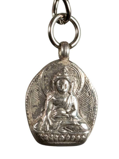 Porte-Clé Bouddha Shakyamuni – Pendentif Méditation en Métal