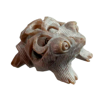 Statuette Grenouille En Stéatite Sculptée À La Main – Artisanat Indien