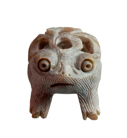 Statuette Grenouille En Stéatite Sculptée À La Main – Artisanat Indien