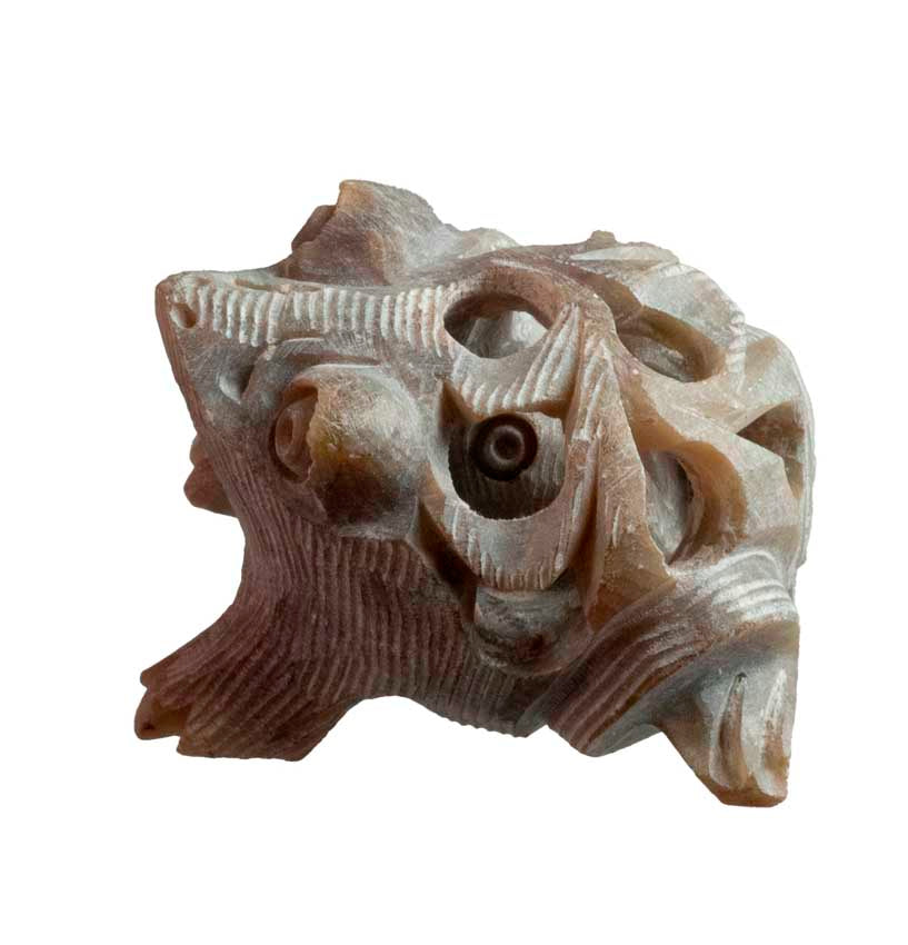 Statuette Grenouille En Stéatite Sculptée À La Main – Artisanat Indien