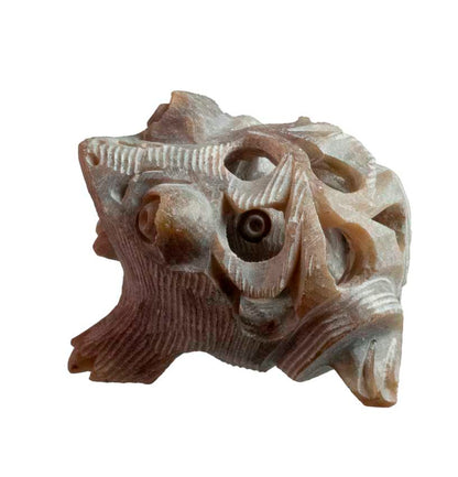 Statuette Grenouille En Stéatite Sculptée À La Main – Artisanat Indien