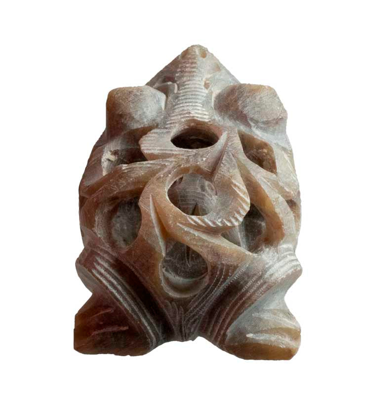 Statuette Grenouille En Stéatite Sculptée À La Main – Artisanat Indien