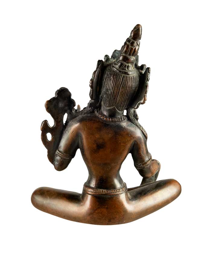 Statue Tara Verte en Alliage de Cuivre 13,8 cm – Déesse Tibétaine de la Compassion du Népal