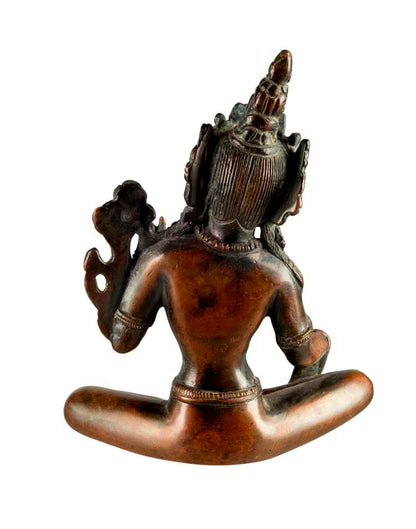 Statue Tara Verte en Alliage de Cuivre 13,8 cm – Déesse Tibétaine de la Compassion du Népal