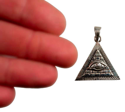 Pendentif en argent massif 925 – Delta de la Connaissance (Œil de la Providence)