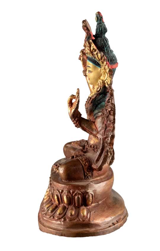 Statue Bouddhiste Tibétaine Manjushri en Alliage de Cuivre 10,5 cm – Symbole de Sagesse du Népal