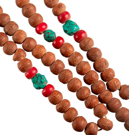 Mala Ancien En Graine De Bodhi – Chapelet Bouddhiste Du Népal Pièce De Collection