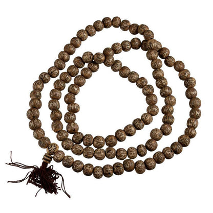 Mala Tibétain Nacre De Conque – Collier Bouddhiste 108 Perles Mantra