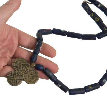 Collier Ethnique Naga Konyak En Perles De Verre Et Laiton – Artisanat Du Nagaland