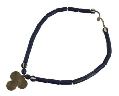 Collier Ethnique Naga Konyak En Perles De Verre Et Bronze – Artisanat Du Nagaland