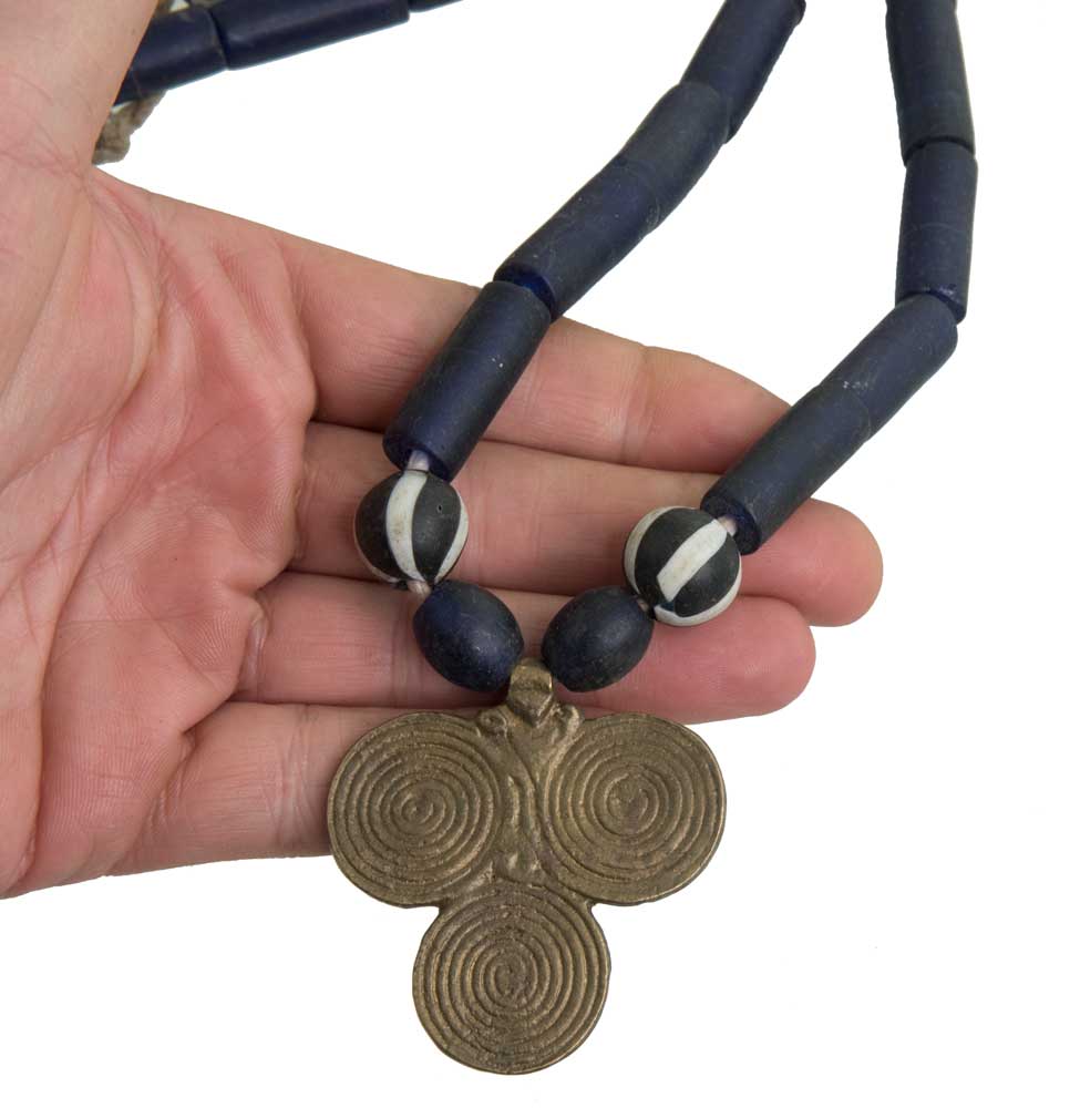 Collier Ethnique Naga Konyak En Perles De Verre Et Bronze – Artisanat Du Nagaland