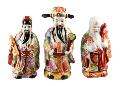 Trois Sages Fu Lu Shou en Céramique – Symbolisme Chinois