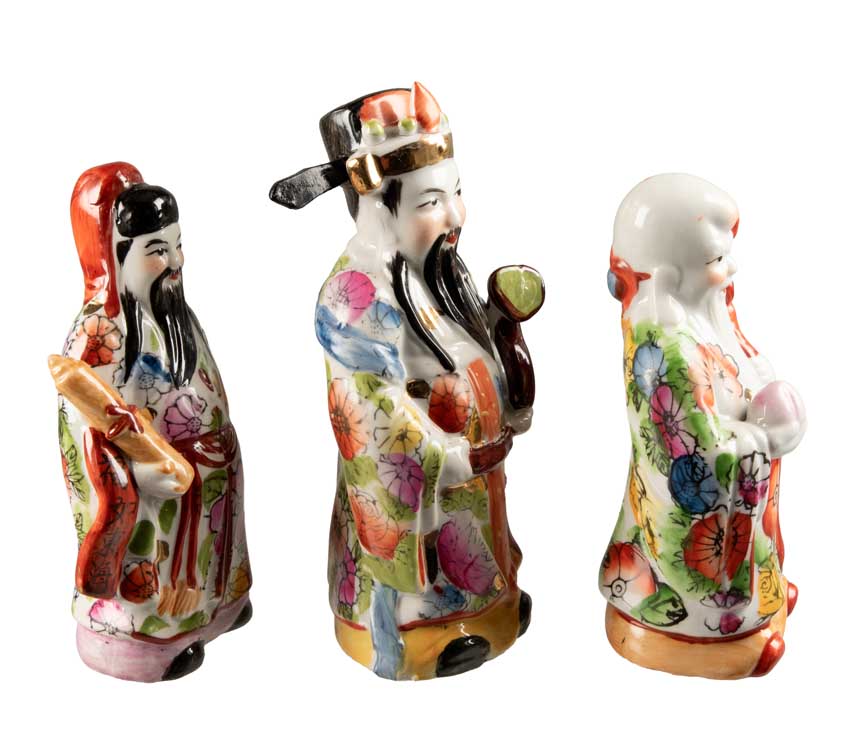 Trois Sages Fu Lu Shou en Céramique – Symbolisme Chinois