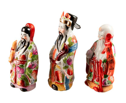 Trois Sages Fu Lu Shou en Céramique – Symbolisme Chinois