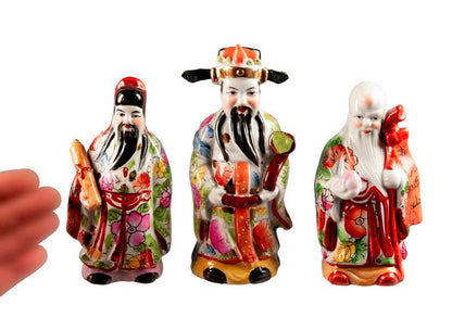 Trois Sages Fu Lu Shou en Céramique – Symbolisme Chinois