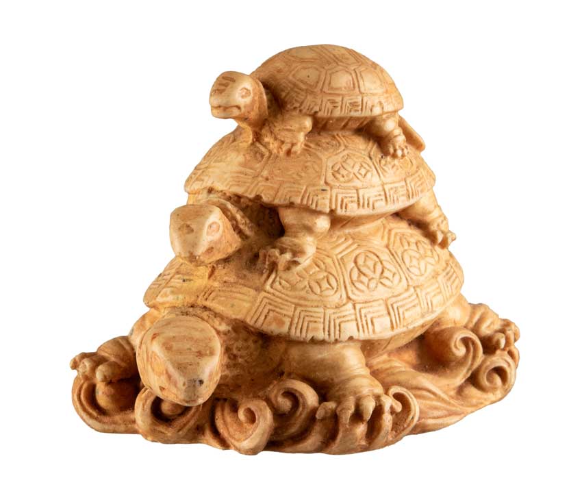 Statue Tortue Feng Shui – Triade De Tortues En Résine Du Népal