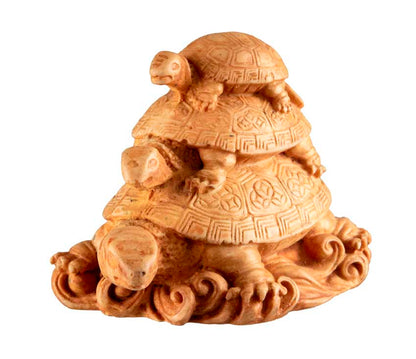 Statue Tortue Feng Shui – Triade De Tortues En Résine Du Népal