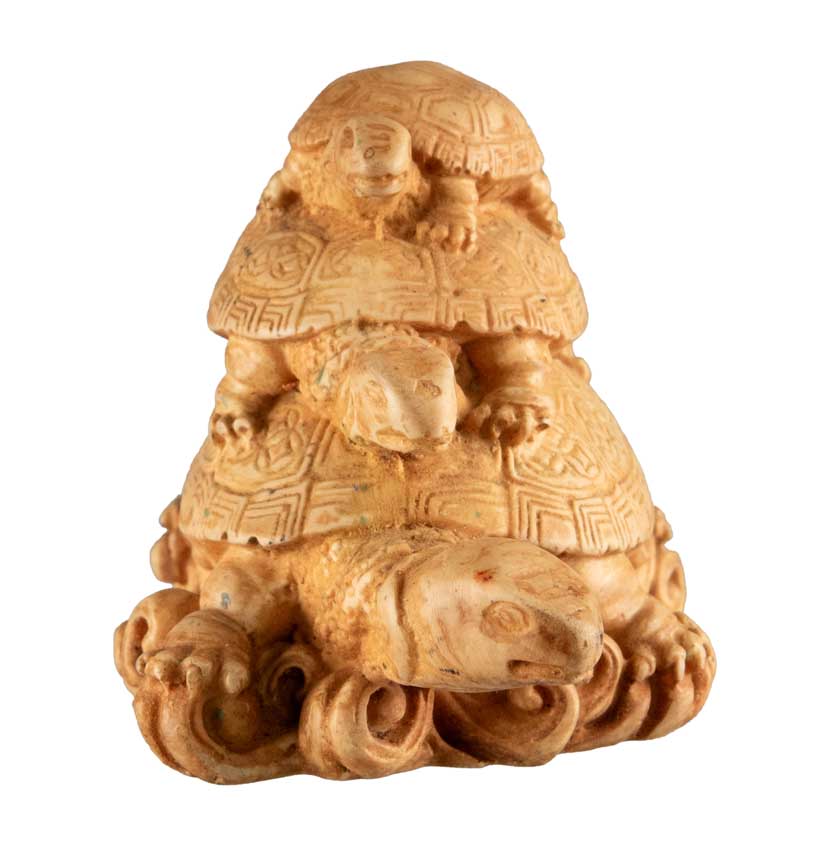 Statue Tortue Feng Shui – Triade De Tortues En Résine Du Népal