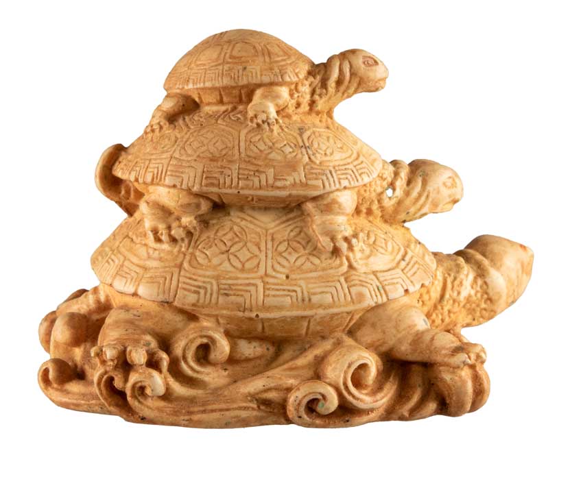 Statue Tortue Feng Shui – Triade De Tortues En Résine Du Népal