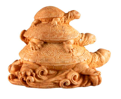 Statue Tortue Feng Shui – Triade De Tortues En Résine Du Népal