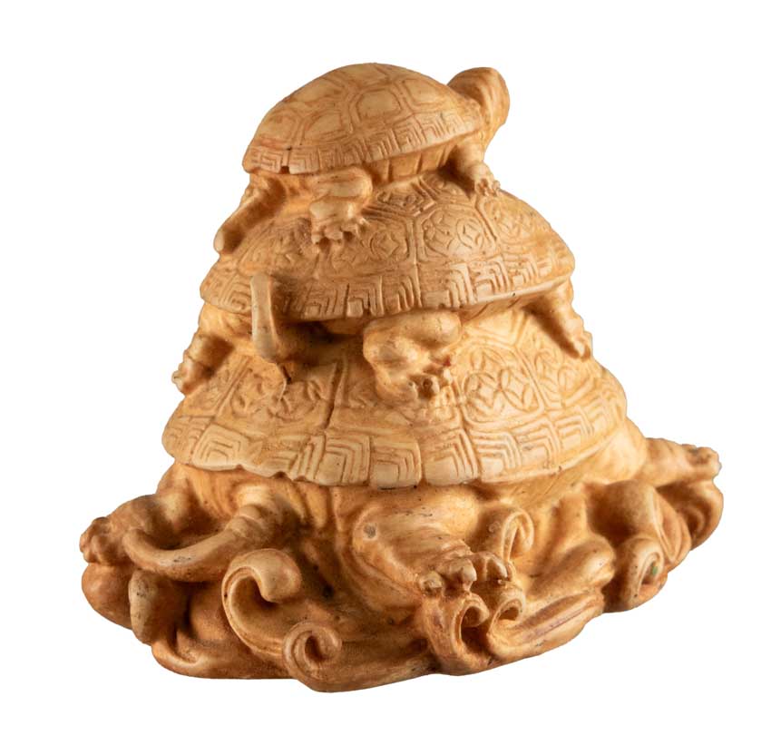 Statue Tortue Feng Shui – Triade De Tortues En Résine Du Népal