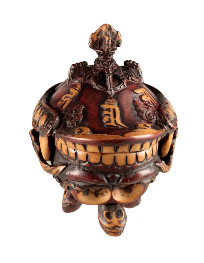 Kapala Népalais Bouddhiste – Coupe Rituelle Tibétaine en Résine