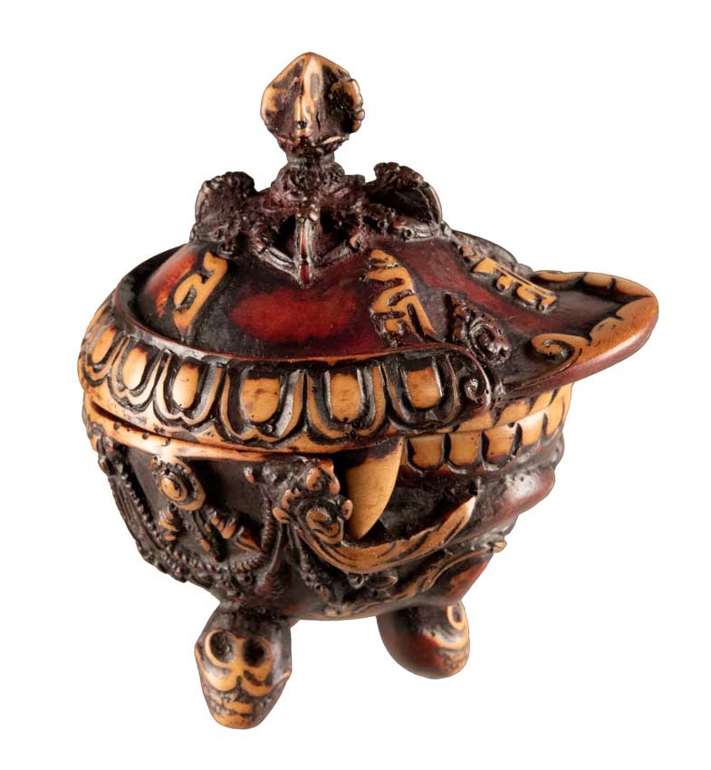Kapala Népalais Bouddhiste – Coupe Rituelle Tibétaine en Résine