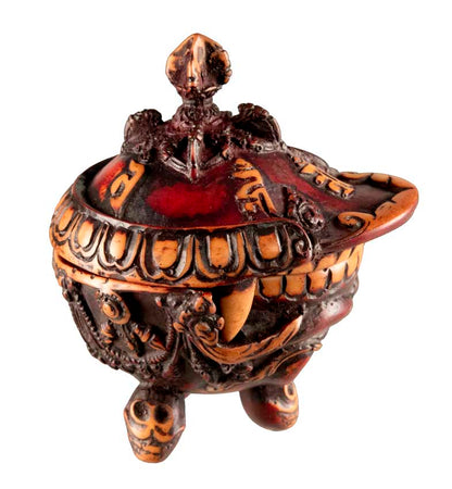 Kapala Népalais Bouddhiste – Coupe Rituelle Tibétaine en Résine
