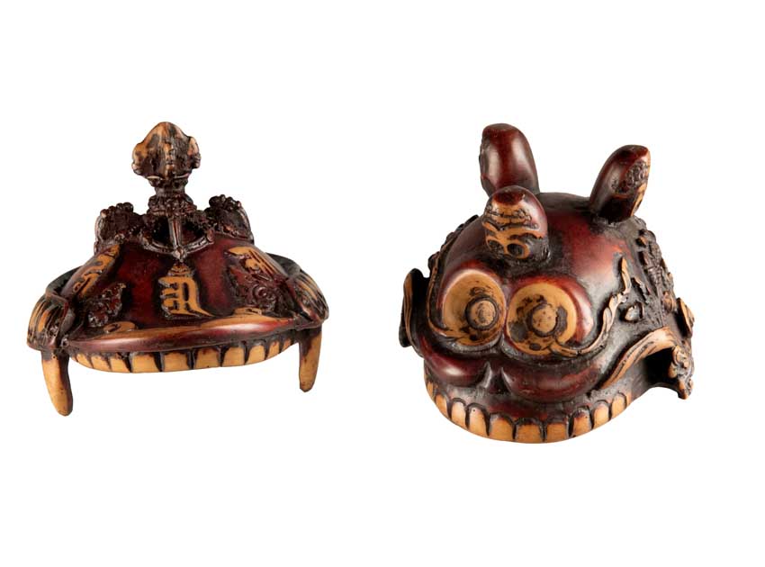 Kapala Népalais Bouddhiste – Coupe Rituelle Tibétaine en Résine