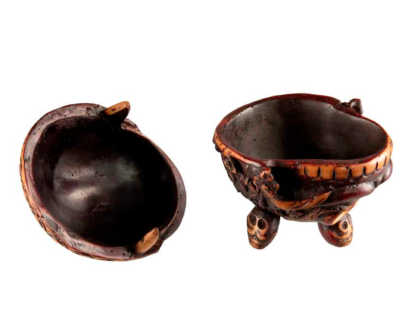 Kapala Népalais Bouddhiste – Coupe Rituelle Tibétaine en Résine