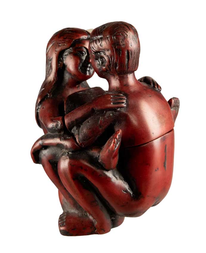 Boîte Érotique Népalaise En Résine – Sculpture Artisanale De La Vallée De Katmandou