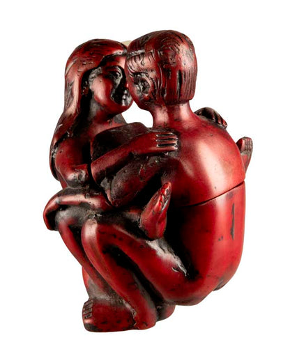 Boîte Érotique Népalaise En Résine – Sculpture Artisanale De La Vallée De Katmandou