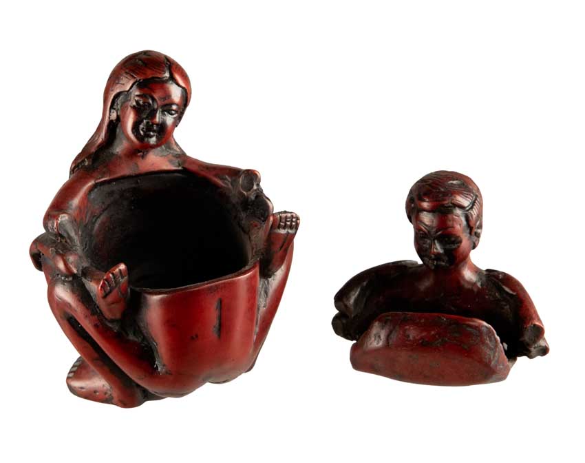 Boîte Érotique Népalaise En Résine – Sculpture Artisanale De La Vallée De Katmandou