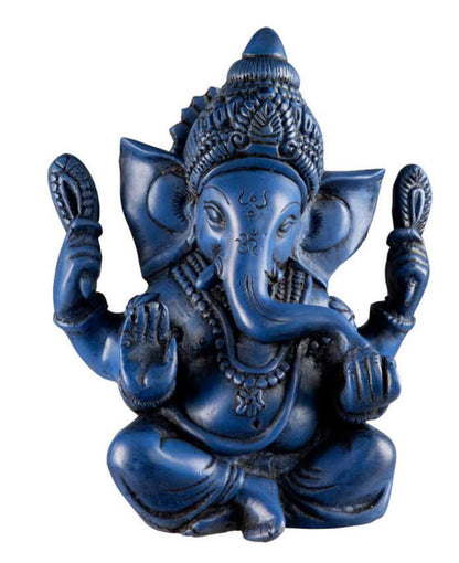 Statue Ganesh En Résine Bleue – Artisanat Népalais