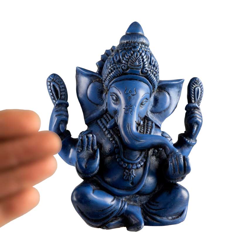 Statue Ganesh En Résine Bleue – Artisanat Népalais