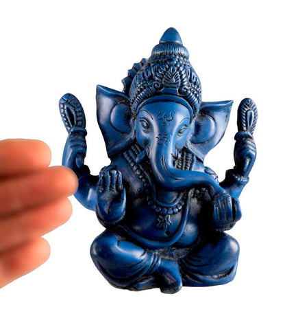 Statue Ganesh En Résine Bleue – Artisanat Népalais