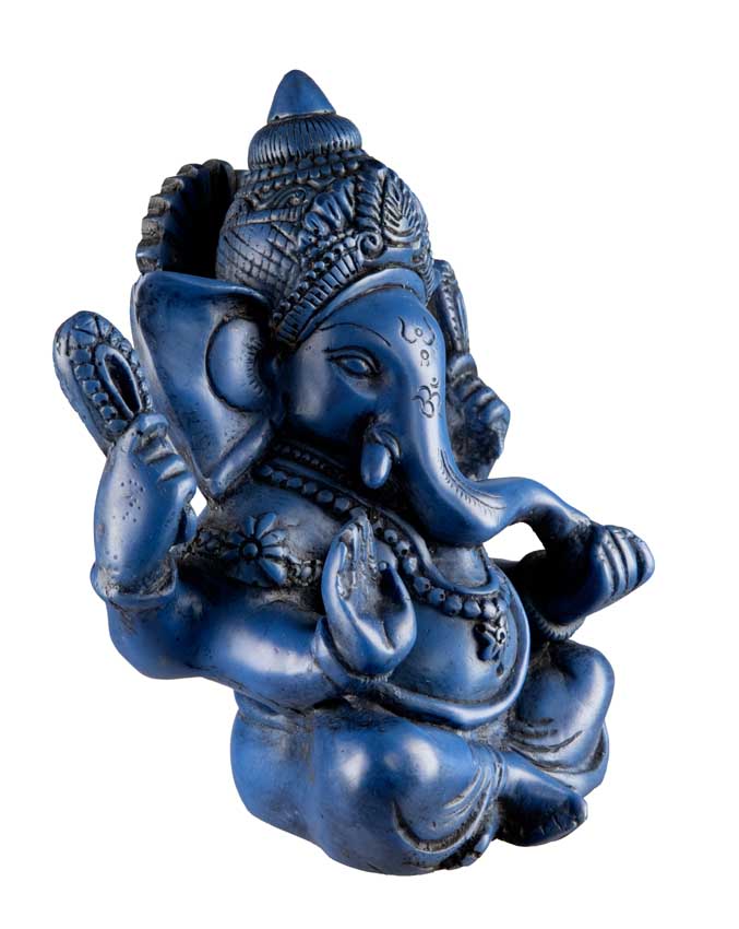 Statue Ganesh En Résine Bleue – Artisanat Népalais