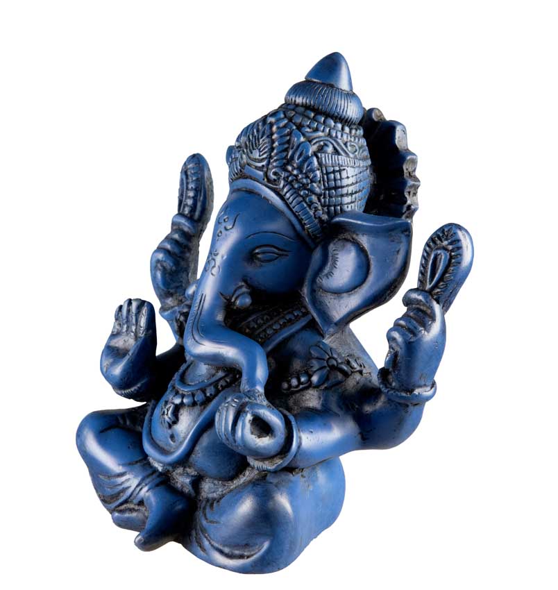 Statue Ganesh En Résine Bleue – Artisanat Népalais