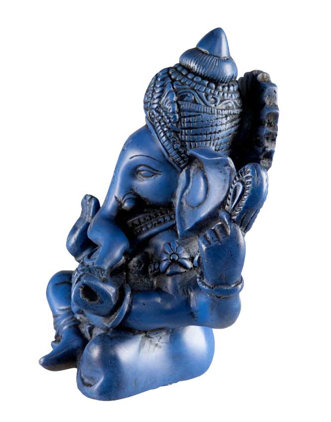 Statue Ganesh En Résine Bleue – Artisanat Népalais