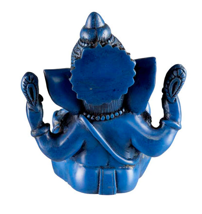Statue Ganesh En Résine Bleue – Artisanat Népalais