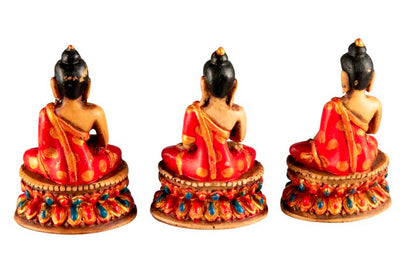 Ensemble Cinq Bouddhas de Méditation Dhyani en Résine – Artisanat Népalais