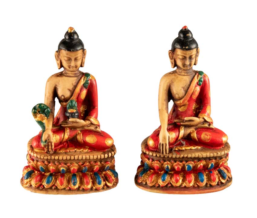 Ensemble Cinq Bouddhas de Méditation Dhyani en Résine – Artisanat Népalais