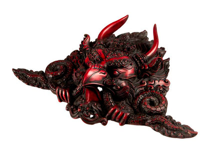 Masque Garuda en Résine Bordeaux 25,5 cm – Décoration Murale Népal