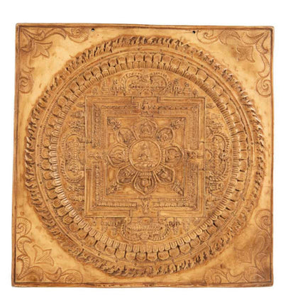 Plaque Murale Mandala Des Cinq Dhyani Bouddhas – Résine Artisanale Du Népal