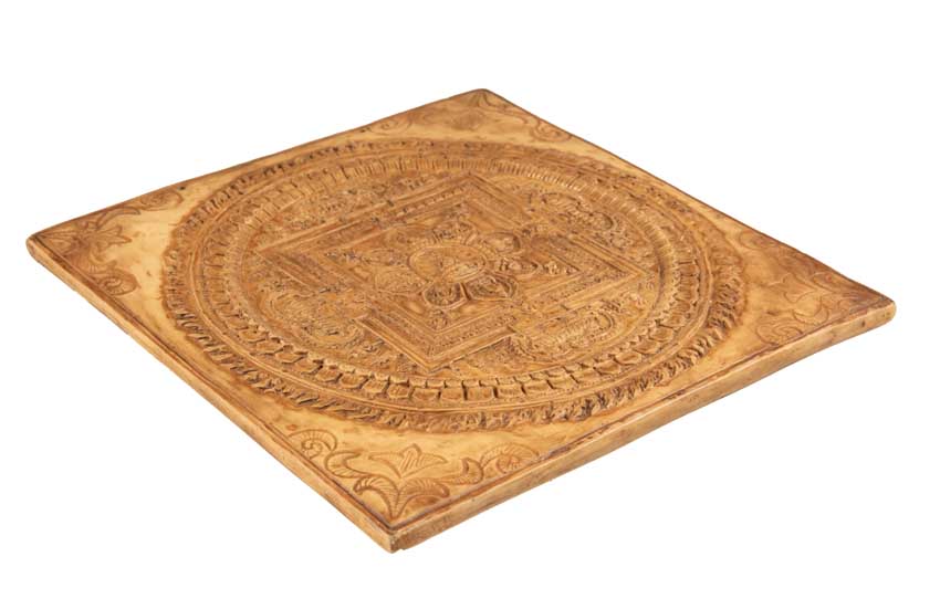 Plaque Murale Mandala Des Cinq Dhyani Bouddhas – Résine Artisanale Du Népal
