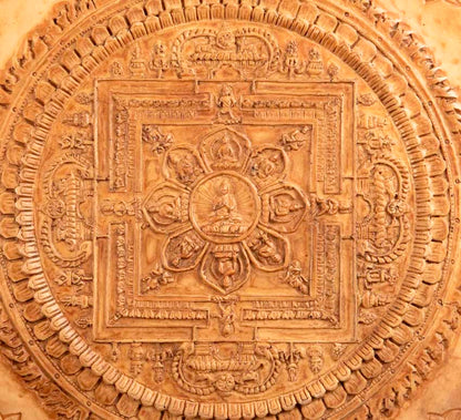 Plaque Murale Mandala Des Cinq Dhyani Bouddhas – Résine Artisanale Du Népal