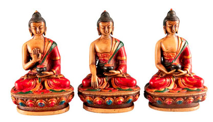 Ensemble Cinq Bouddhas de Sagesse Dhyani en Résine – Artisanat Népalais