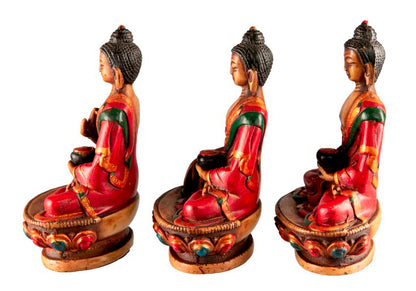 Ensemble Cinq Bouddhas de Sagesse Dhyani en Résine – Artisanat Népalais