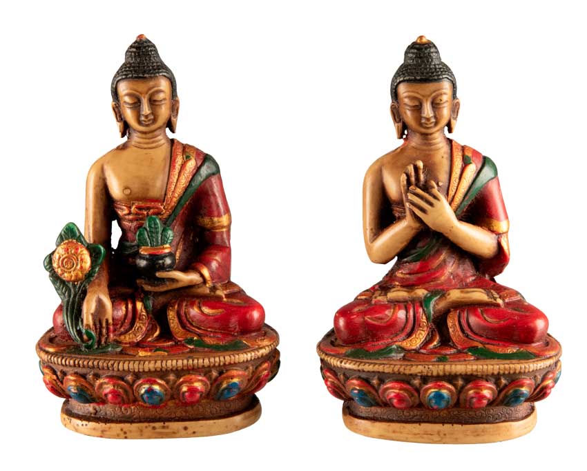 Ensemble Cinq Bouddhas de Sagesse Dhyani en Résine – Artisanat Népalais